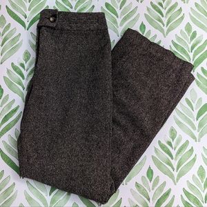 Loft Vintage Professor Style Wool Tweed Wide Leg Dress Pants